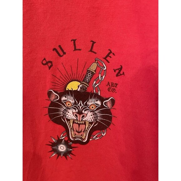 Sullen Art Collective T-Shirt 2XL‎ Red Mace Cat Panther Art to wear Emo Punk - Picture 1 of 8